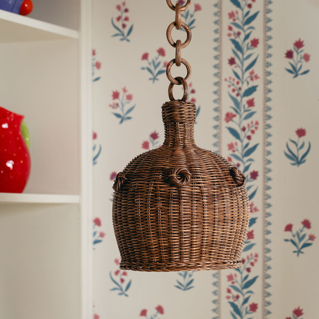Heather Rattan Pendant Shade, Small lifestyle