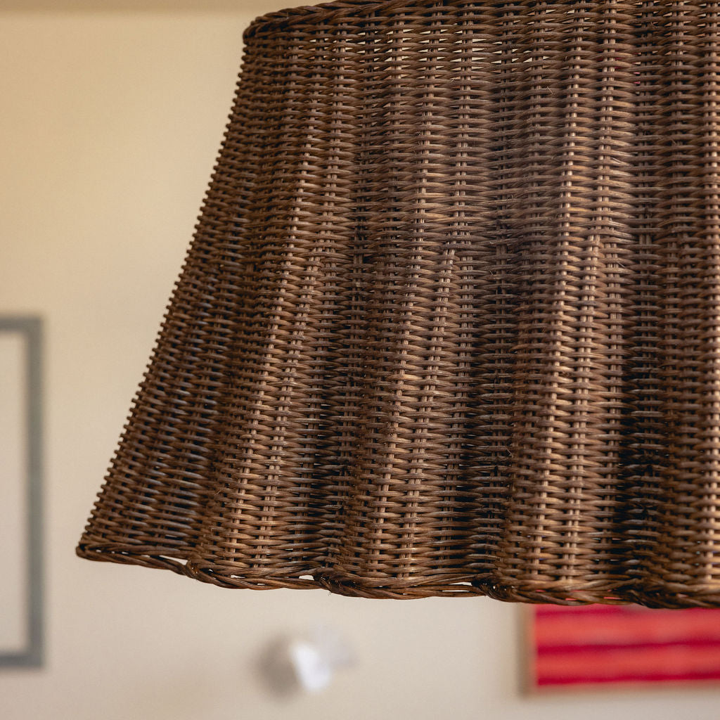 Matilda Rattan Pendant Shade, Small lifestyle close up two