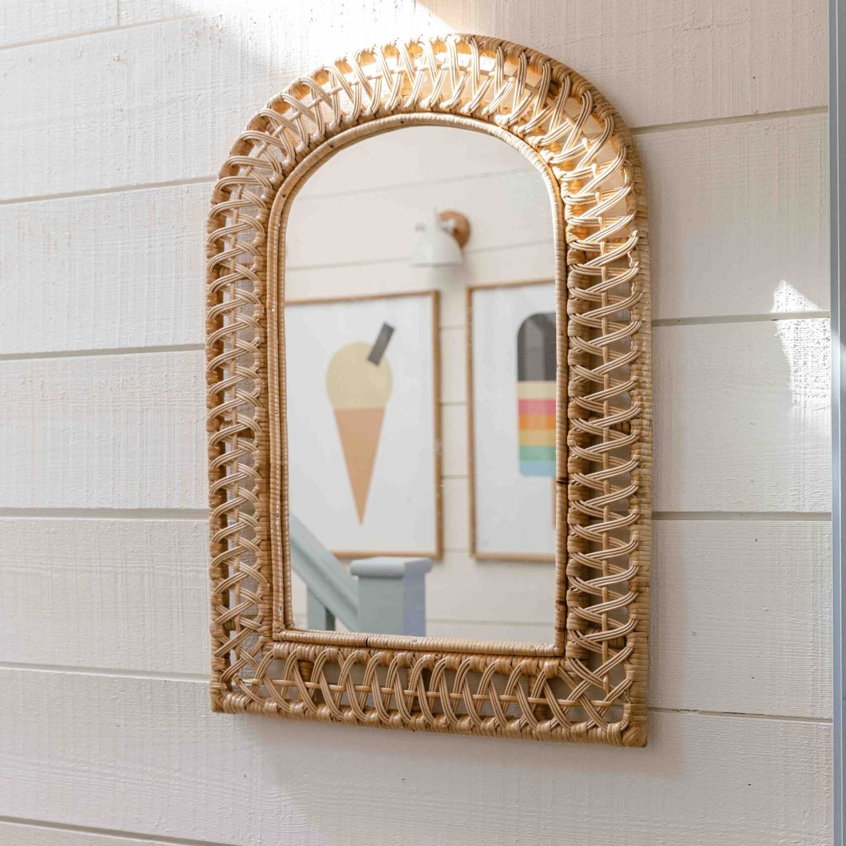 rattan Royal Arch Mirror