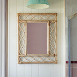Retro-rattan-mirror-on-a-white-wall