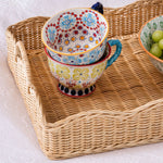 Scalloped Rattan Tray