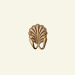 Shell-double-hook-aged-brass