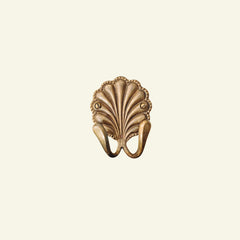 Shell-double-hook-aged-brass