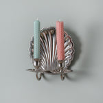 Shell-wall-sconce-ouble-chrome-with-candles