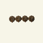 Shell Coat Hooks, Aged Brass