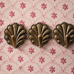Shell Coat Hooks, Aged Brass close up