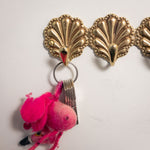 Shell Coat Hooks, Lacquered Brass close up
