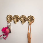 Shell Coat Hooks, Lacquered Brass