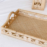 ivy rattan serving tray