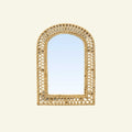 Rattan royal arch mirror
