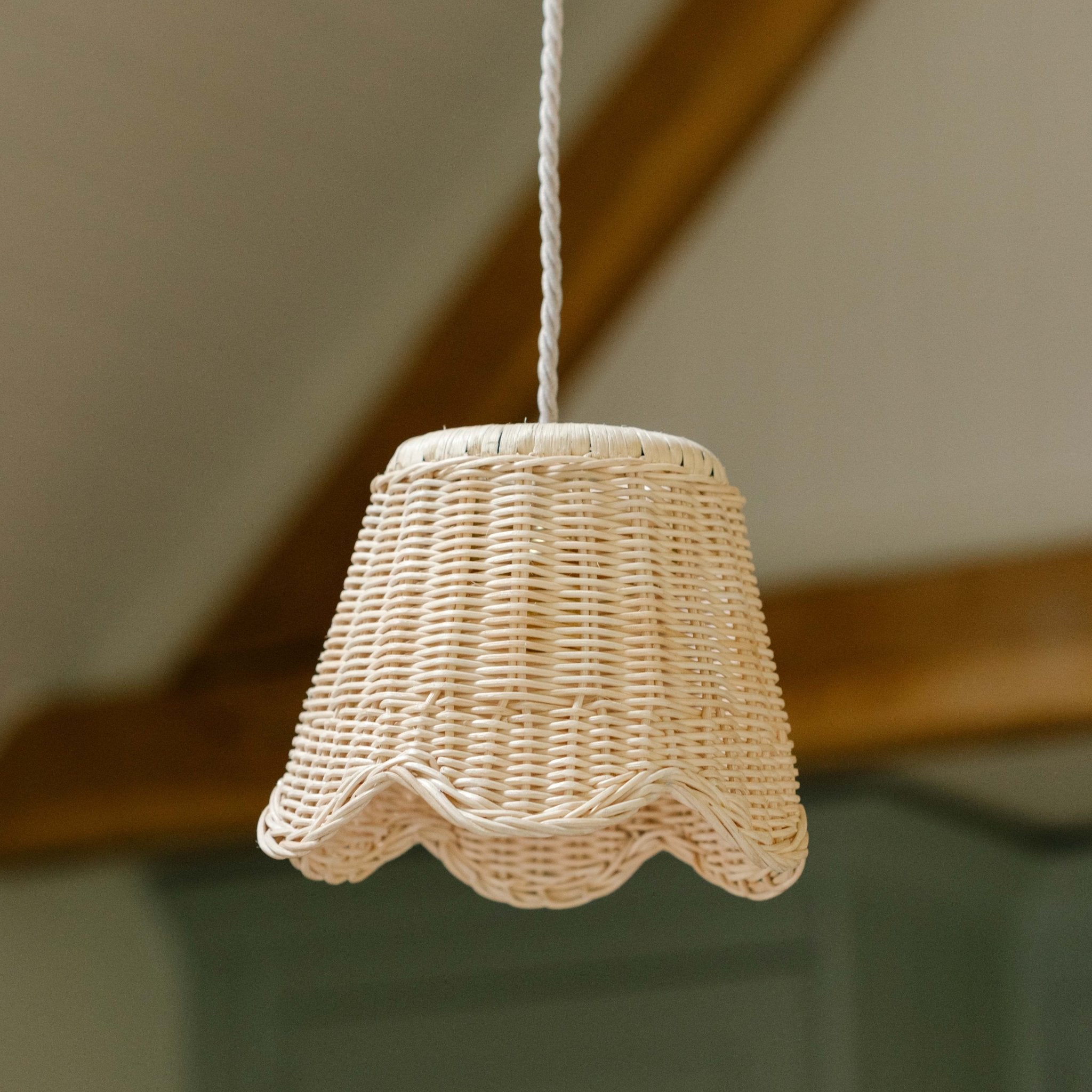 Mimi Rattan Scalloped Lampshade, Small